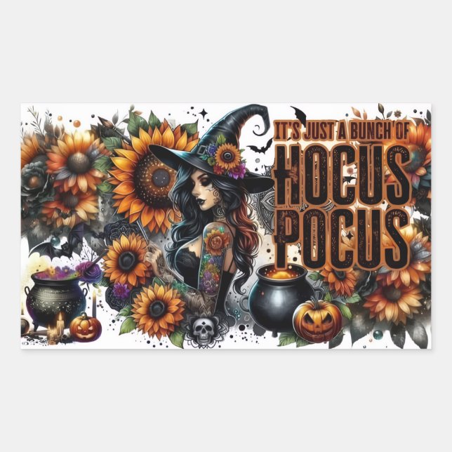 “Hocus Pocus Magic Vibes” Rectangular Sticker (Front)