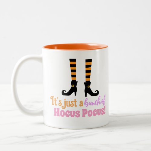 Hocus Pocus Modern Halloween Orange Purple Quote Two_Tone Coffee Mug