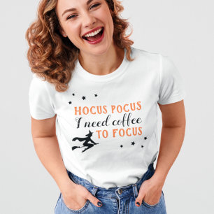 Hocus Pocus Modern Orange and Black Halloween T-Shirt