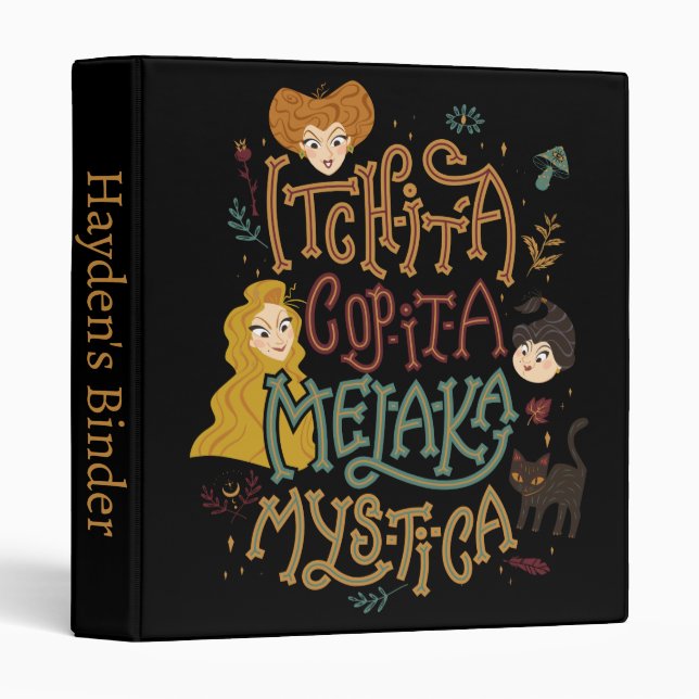 Hocus Pocus Mystical Spell Incantation 3 Ring Binder (Front/Spine)