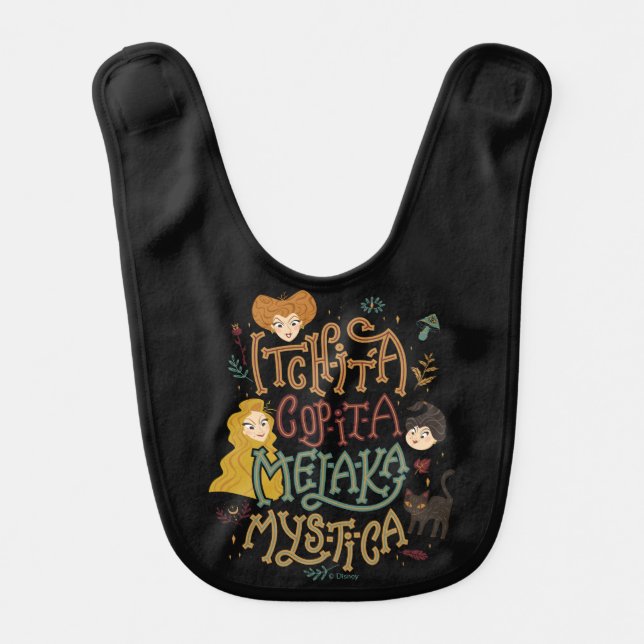 Hocus Pocus Mystical Spell Incantation Baby Bib (Front)