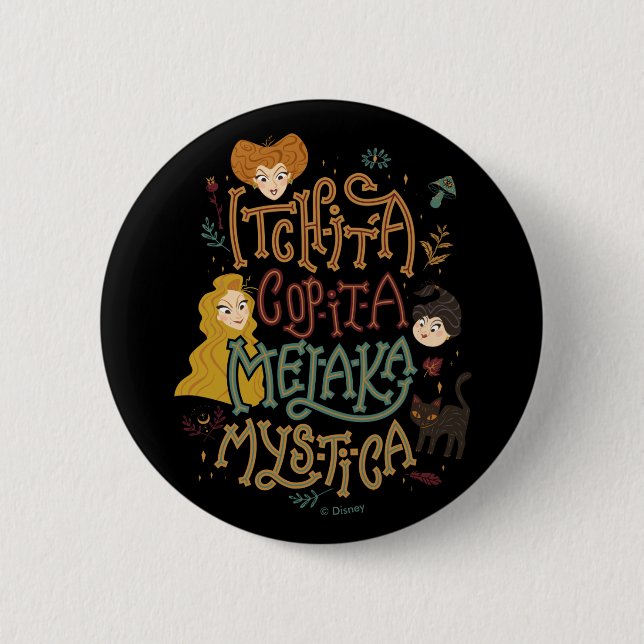 Hocus Pocus Mystical Spell Incantation Button (Front)