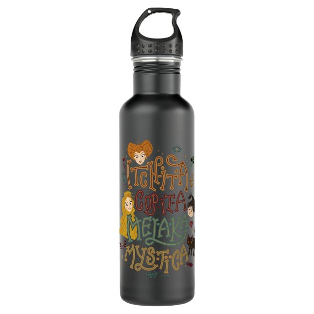 Hocus Pocus Mystical Spell Incantation Stainless Steel Water Bottle (Front)
