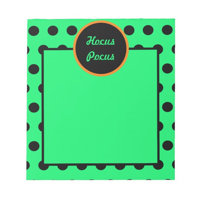 Hocus Pocus Notepad (Neon Green & Black) (Front)