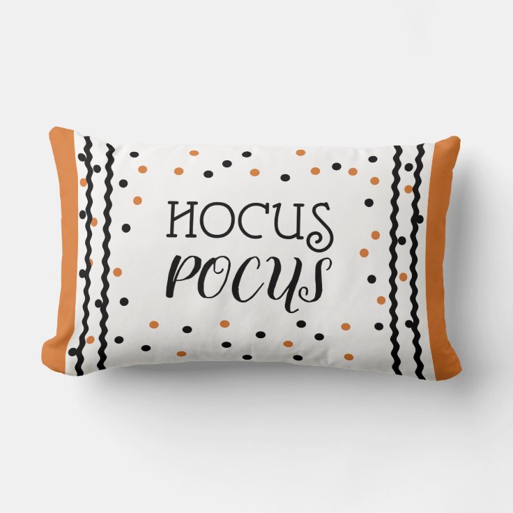 Hocus Pocus Orange Black pillow | Zazzle