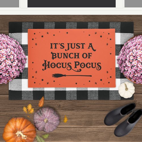 Hocus Pocus Orange Halloween Quote Doormat