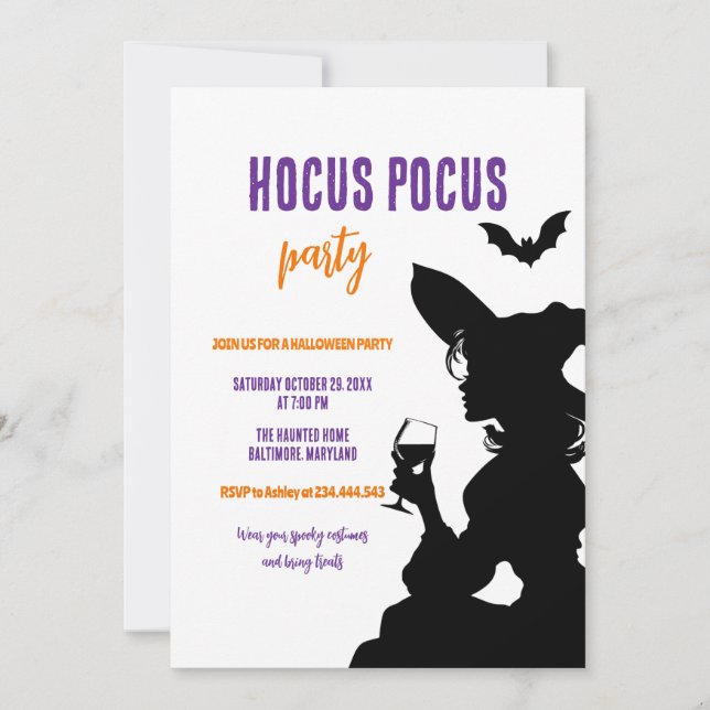 Hocus Pocus Party Halloween Witch Party Invitation (Front)