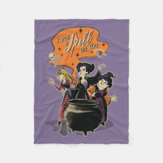 Hocus Pocus Retro Spellcasting Cauldron Fleece Blanket