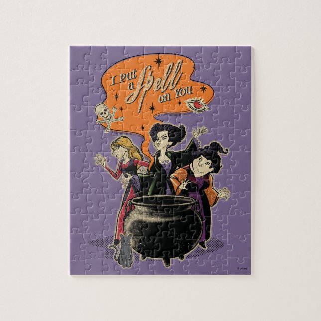 Hocus Pocus Retro Spellcasting Cauldron Jigsaw Puzzle (Vertical)