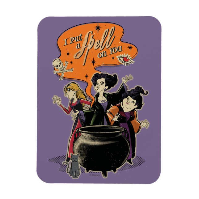 Hocus Pocus Retro Spellcasting Cauldron Magnet (Vertical)