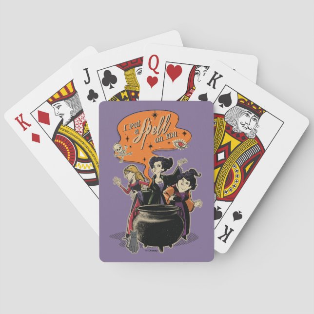 Hocus Pocus Retro Spellcasting Cauldron Poker Cards (Back)