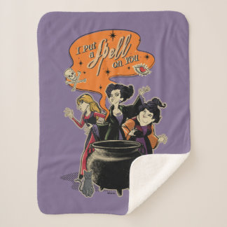 Hocus Pocus Retro Spellcasting Cauldron Sherpa Blanket