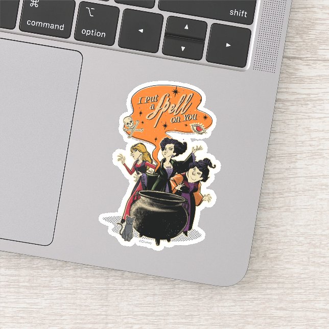Hocus Pocus Retro Spellcasting Cauldron Sticker (Detail)