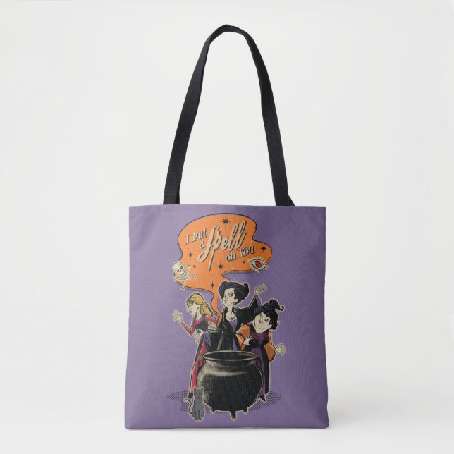 Hocus Pocus Retro Spellcasting Cauldron Tote Bag (Front)