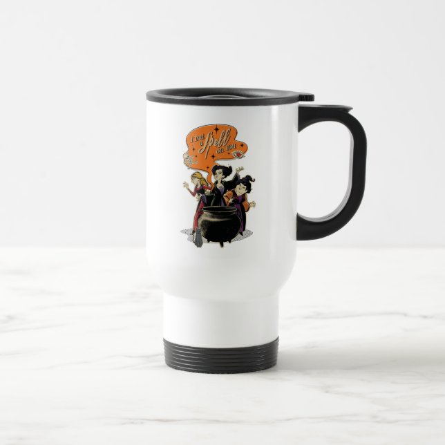Hocus Pocus Retro Spellcasting Cauldron Travel Mug (Right)