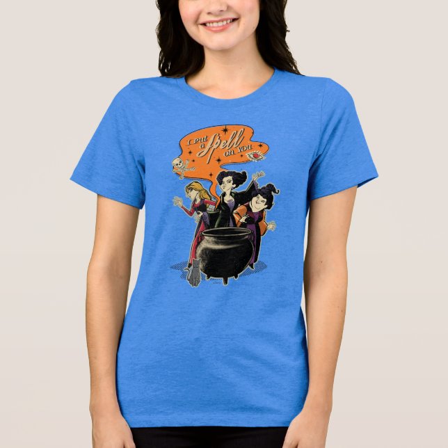 Hocus Pocus Retro Spellcasting Cauldron Tri-Blend Shirt (Front)