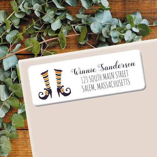 Hocus Pocus Return Address Labels Witch Shoes Label