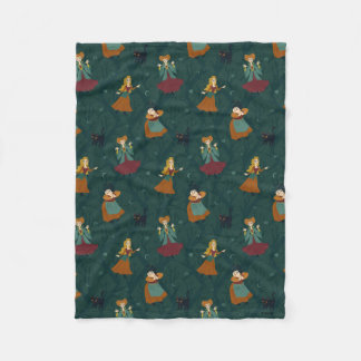 Hocus Pocus Sanderson Sisters Forest Pattern Fleece Blanket