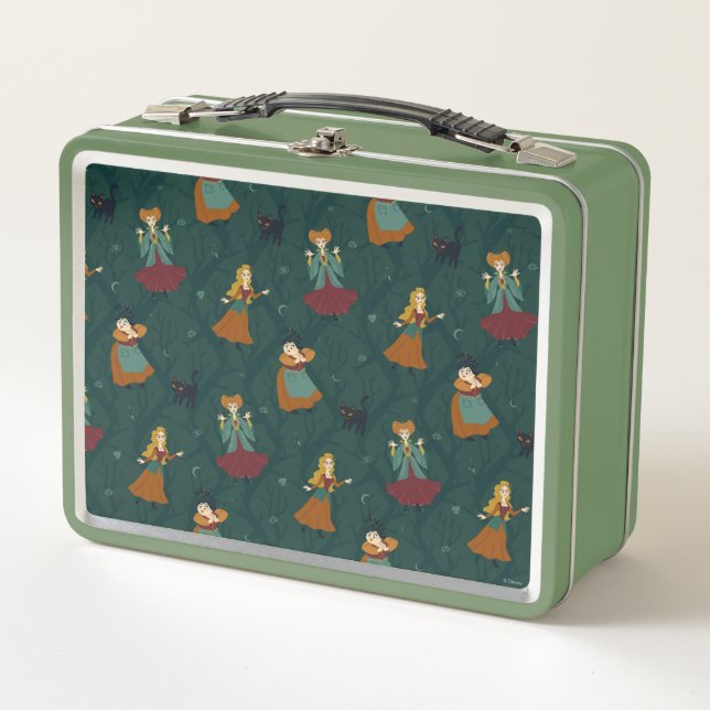 Hocus Pocus Sanderson Sisters Forest Pattern Metal Lunch Box (Front)