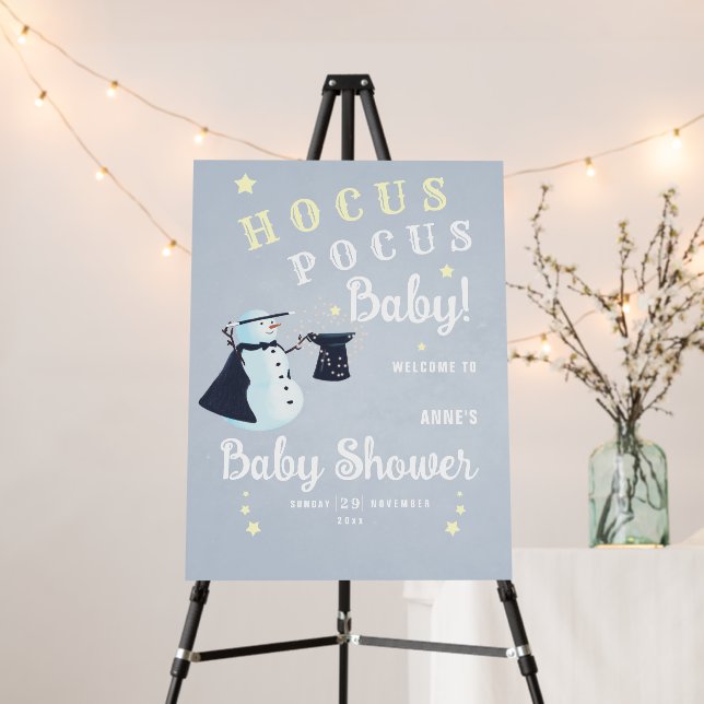 Hocus Pocus Snowman Winter Baby Shower Welcome Foam Board (In Situ (Stand))