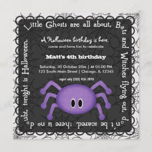 Hocus Pocus Spider Birthday Invitation