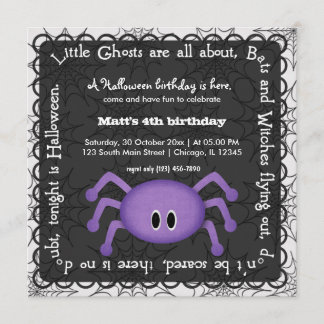 Hocus Pocus Spider Birthday Invitation
