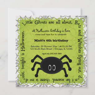 Hocus Pocus Spider Birthday Invitation
