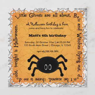 Hocus Pocus Spider Birthday Invitation