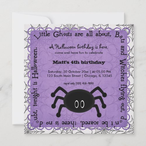 Hocus Pocus Spider Birthday Announcements