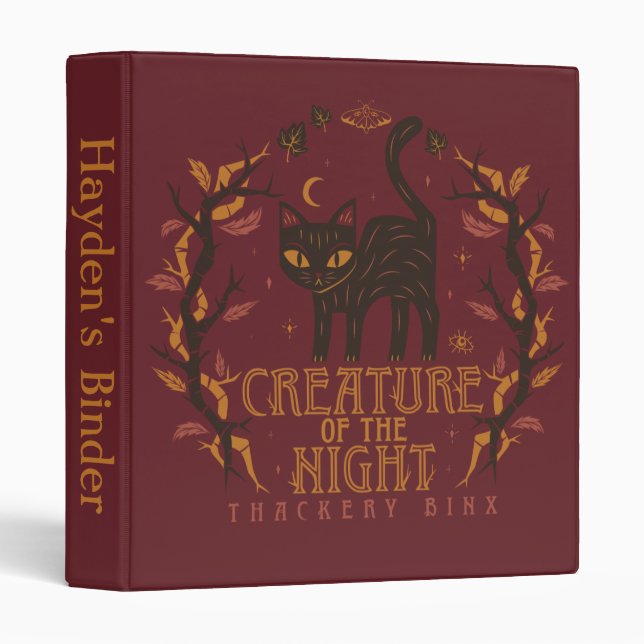 Hocus Pocus Thackery Binx Night Magic 3 Ring Binder (Front/Spine)