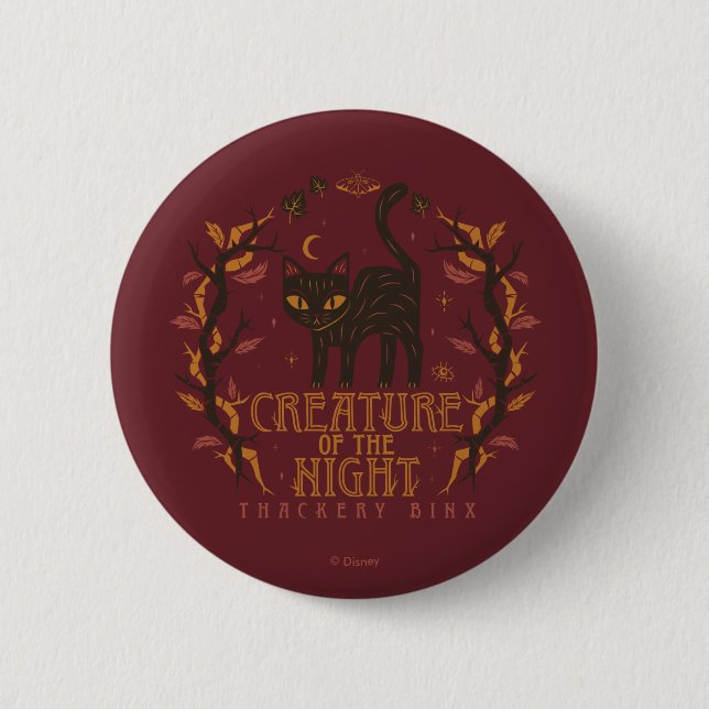 Hocus Pocus Thackery Binx Night Magic Button (Front)