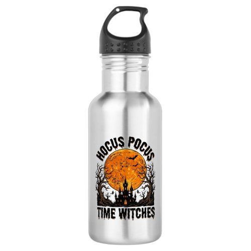 Hocus Pocus Time Witches Vintage Halloween Shirt D Stainless Steel Water Bottle