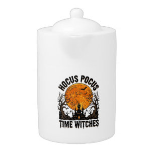Hocus Pocus Time Witches Vintage Halloween Shirt D Teapot