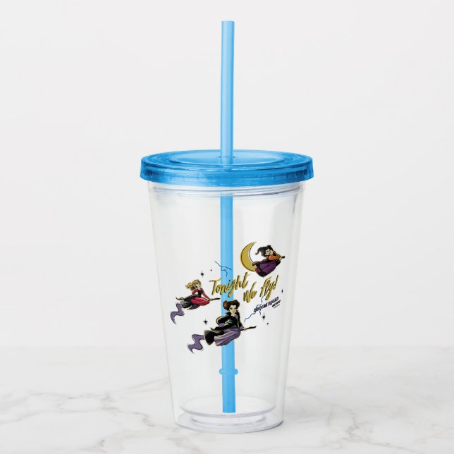 Hocus Pocus Tonight We Fly Broom Squad Acrylic Tumbler (Front)