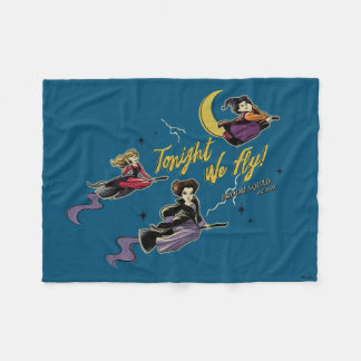 Hocus Pocus Tonight We Fly Broom Squad Fleece Blanket