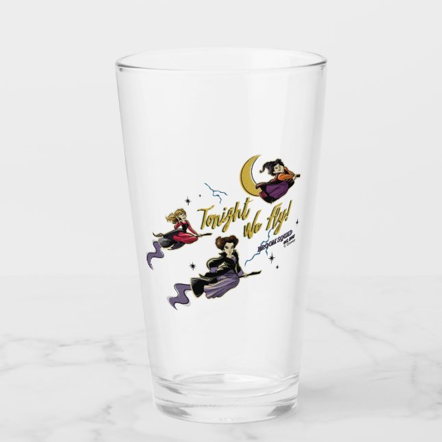 Hocus Pocus Tonight We Fly Broom Squad Glass (Front)