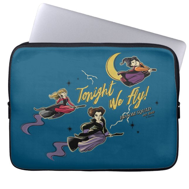 Hocus Pocus Tonight We Fly Broom Squad Laptop Sleeve (Front)
