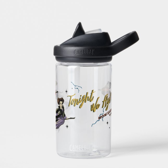 Hocus Pocus Tonight We Fly Broom Squad Water Bottle (Left)