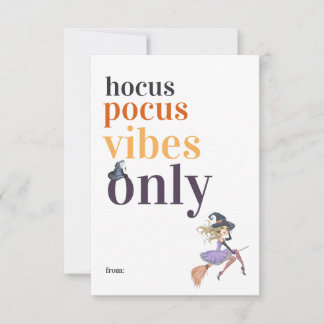 Hocus Pocus Vibes Only | Halloween Witch Classroom Note Card