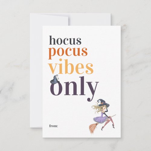 Hocus Pocus Vibes Only  Halloween Witch Classroom Note Card