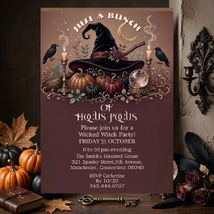 Hocus Pocus Whimsical Hat Wicked Witch Spell Party Invitation