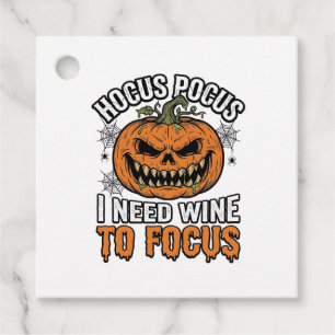 Hocus Pocus Wine Pumpkin Halloween Shirt Design_1 Favor Tags