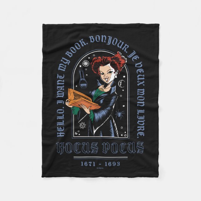 Hocus Pocus Winifred’s Book of Spells Fleece Blanket (Front)