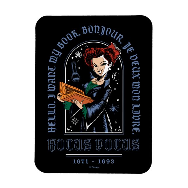 Hocus Pocus Winifred’s Book of Spells Magnet (Vertical)