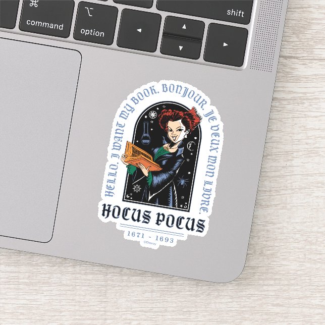 Hocus Pocus Winifred’s Book of Spells Sticker (Detail)