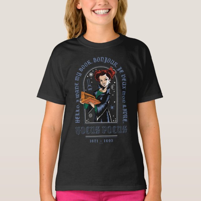 Hocus Pocus Winifred’s Book of Spells T-Shirt (Front)