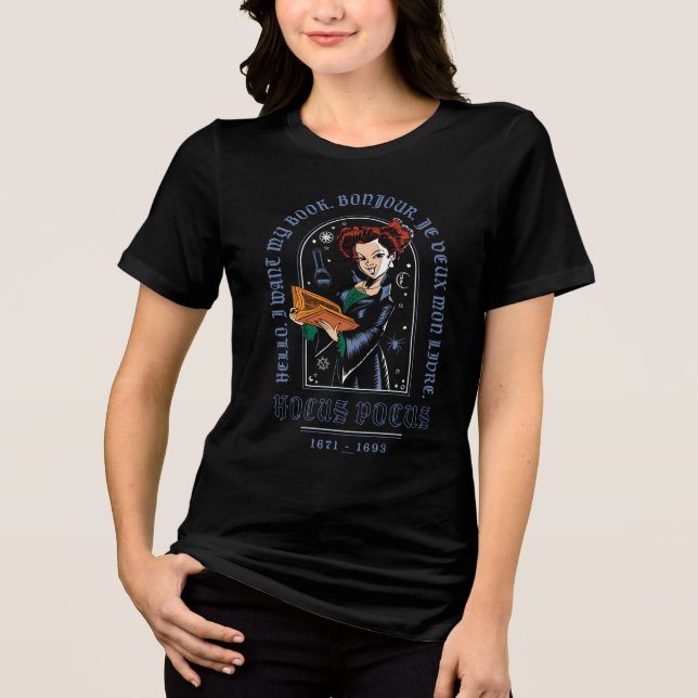 Hocus Pocus Winifred’s Book of Spells Tri-Blend Shirt (Front)