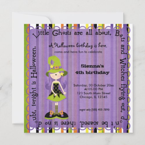 Hocus Pocus Witch Birthday Invitation