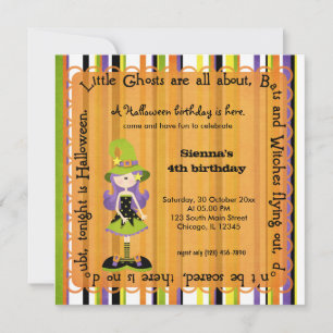 Hocus Pocus Witch Birthday (Orange) Invitation