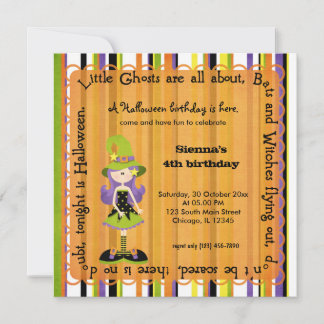 Hocus Pocus Witch Birthday (Orange) Invitation